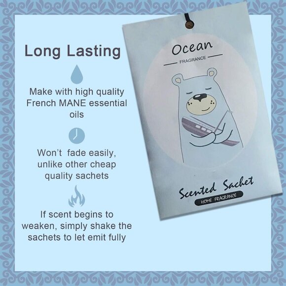14 Packs Scented Sachets for Drawers and Closets Lavender, Rose, Jasmine, Ocean, - Picture 2 of 7